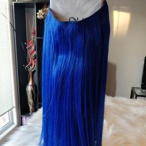 Blue beyond the beauty Halo hair extentions